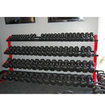 4 Tier Dumbbell Rack 75" Rails (5-100) (2x3 Heavy duty legs) 50" Height