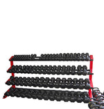 4 Tier Dumbbell Rack 75" Rails (5-100) (2x3 Heavy duty legs) 50" Height