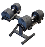 Adjustable Steel Dumbbell Set w/ Rack 4.5-70lb