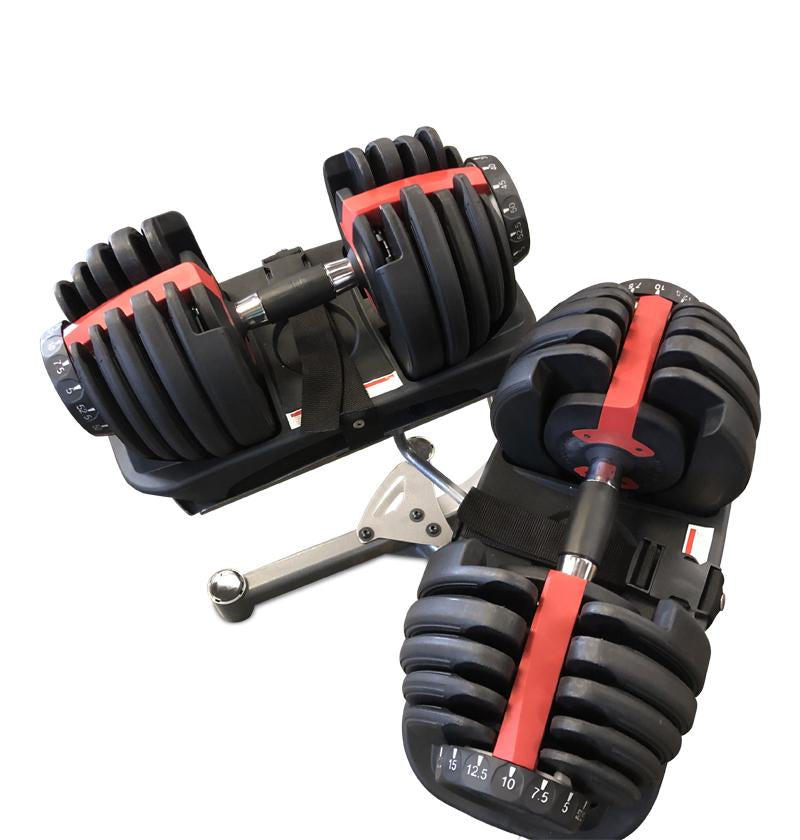 Adjustable Dumbbell Set w/ Rack