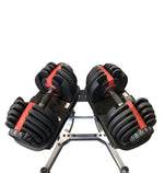 Adjustable Dumbbell Set w/ Rack