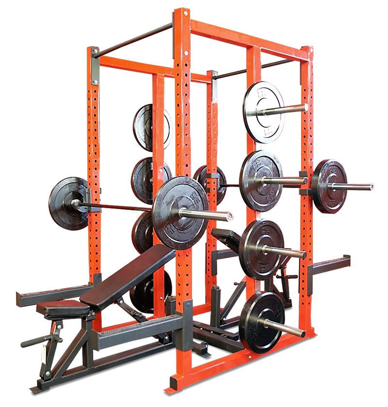Power Rack Double Sided w/ Oly or Bumper Pegs, 2 Pairs J Hooks, & 2 Pairs Safeties (8ft)