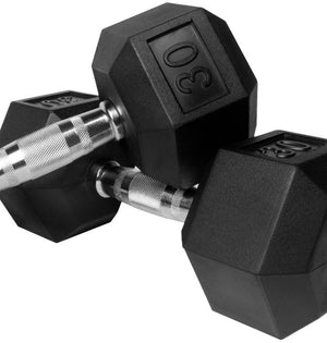 Rubber Hex Dumbbells (Pairs)