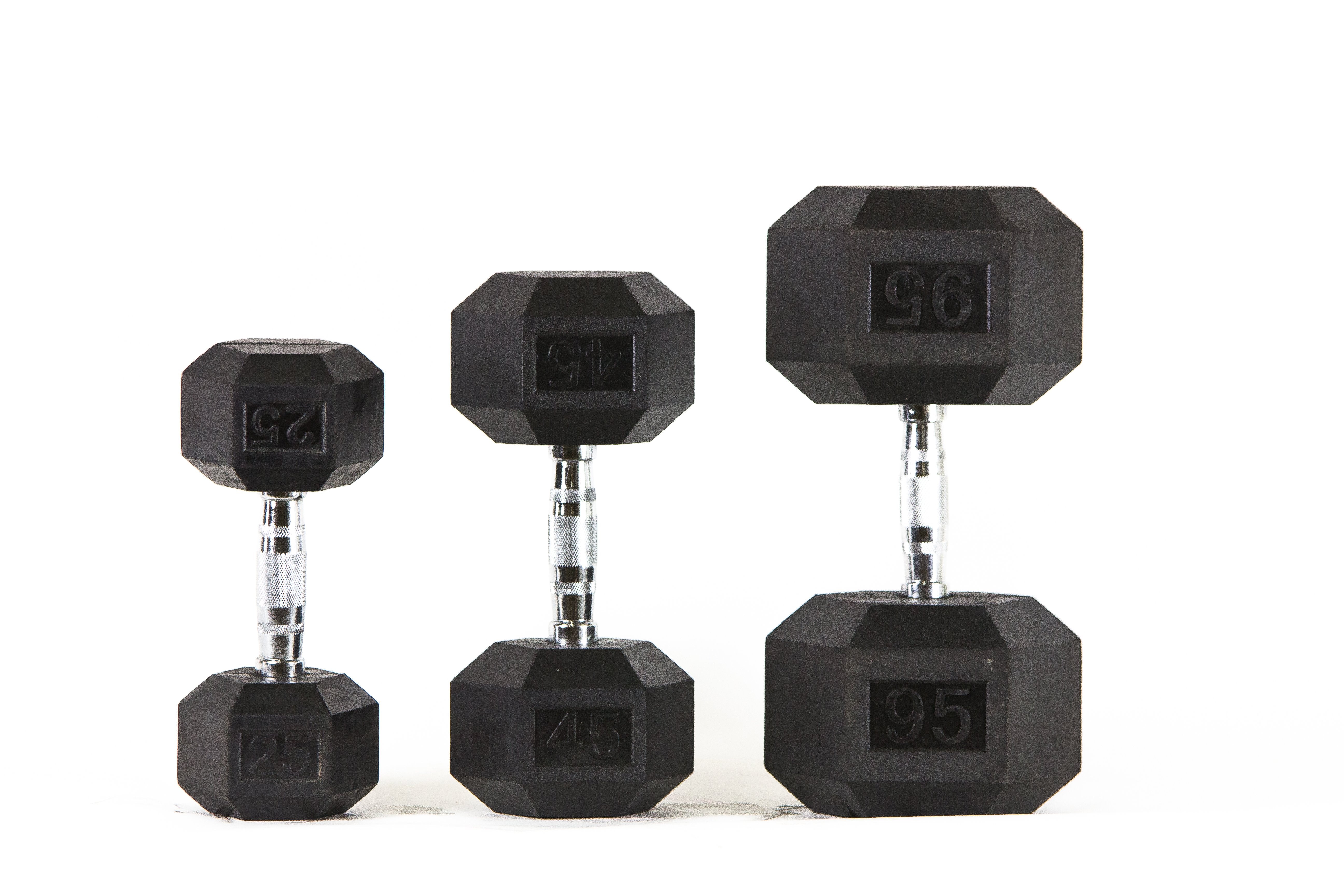 Rubber Hex Dumbbells (Pairs)