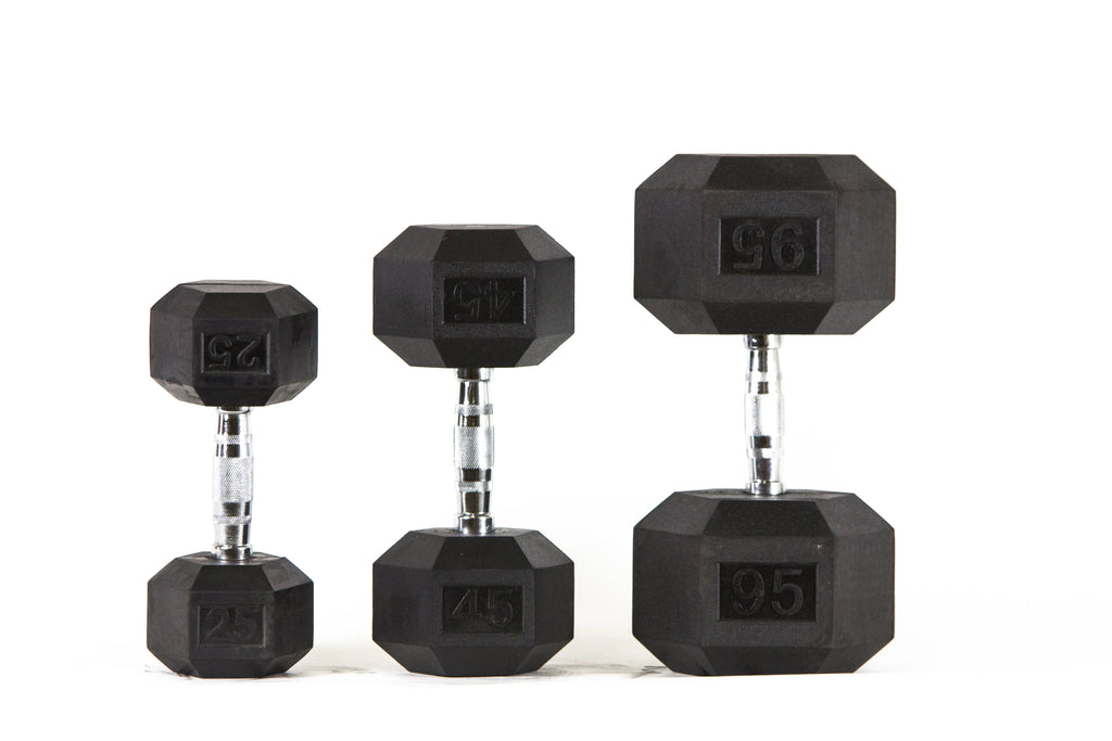 Rubber Hex Dumbbells (Pairs)